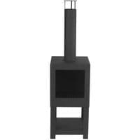 Esschert Design Outdoor Fireplace with Firewood Storage Black