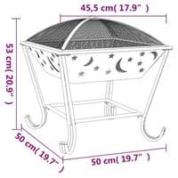 Fire Pit with Poker 50 cm XXL Steel