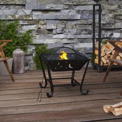 Fire Pit with Poker 50 cm XXL Steel