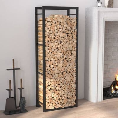 Firewood Rack Matt Black 50x28x56 cm Steel - Available in 8 Sizes