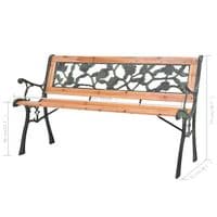 Garden Bench 122 cm Cast Iron and Solid Firwood - Available In 5 Styles