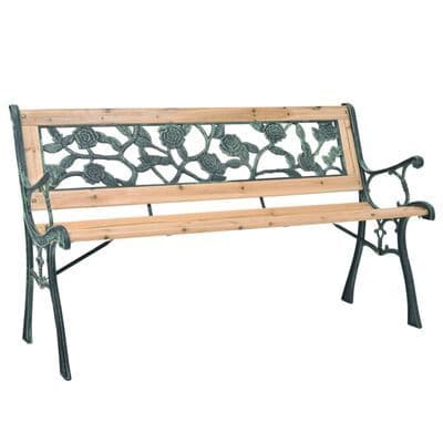 Garden Bench 122 cm Cast Iron and Solid Firwood - Available In 5 Styles