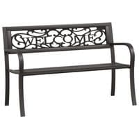 Garden Bench 125 cm Steel Black - Available In 3 Style