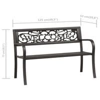 Garden Bench 125 cm Steel Black - Available In 3 Style