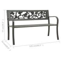 Garden Bench 125 cm Steel Grey - Available In 2 Styles