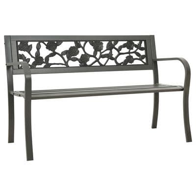 Garden Bench 125 cm Steel Grey - Available In 2 Styles