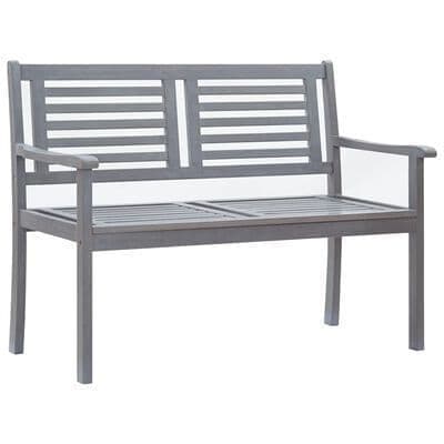 Garden Bench  Grey Solid Eucalyptus Wood - Available In 2 Sizes