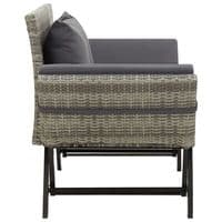 Garden Bench with Cushions 176 cm Poly Rattan - Available In 3 Colours