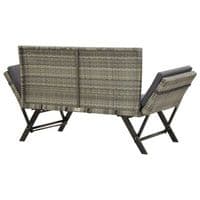 Garden Bench with Cushions 176 cm Poly Rattan - Available In 3 Colours