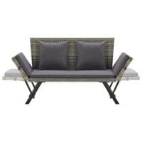 Garden Bench with Cushions 176 cm Poly Rattan - Available In 3 Colours
