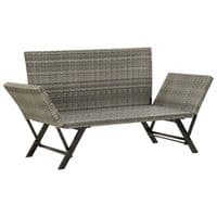Garden Bench with Cushions 176 cm Poly Rattan - Available In 3 Colours