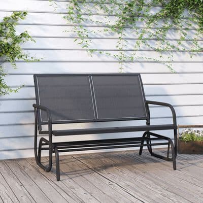 Garden Glider Bench 120.5x76x86.5 cm Textilene&Steel - Available In 2 Colours