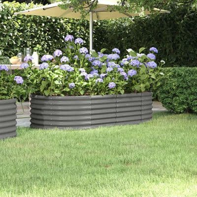 Garden Raised Bed Powder-coated Steel  Grey - Available In 10 Sizes