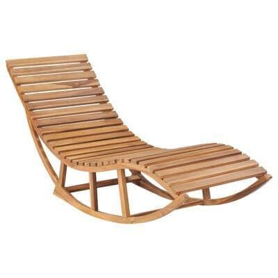 Garden Rocking Sunlounger Solid Teak Wood