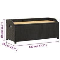 Garden Storage Bench 120 cm Poly Rattan - Available In 2 Colours