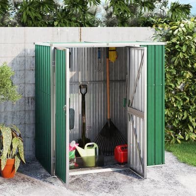 Garden Tool Shed161x89x161 cm Galvanised Steel - Available In 4 Colours