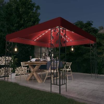 Gazebo with LED String Lights 3x3 m  - Available In 4 Colours