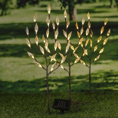 HI LED Solar Light Shrub 50 cm Transparent and Brown