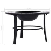 Mosaic Fire Pit Black and White 68cm Ceramic
