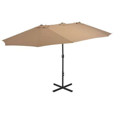 Outdoor Parasol with Aluminium Pole 460x270 cm Taupe