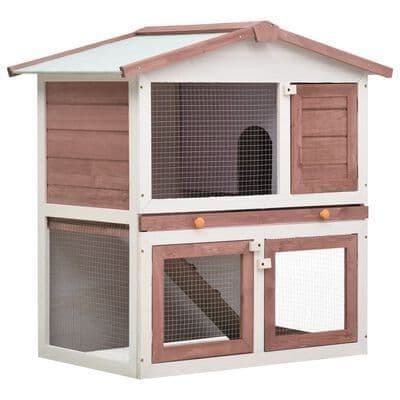 Outdoor Rabbit Hutch 3 Doors Wood - Available In 4 Colours