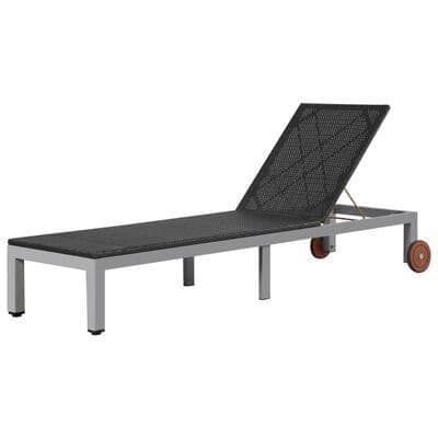 Outdoor Sun Lounger with Wheels Poly Rattan - Available In 2 Colours