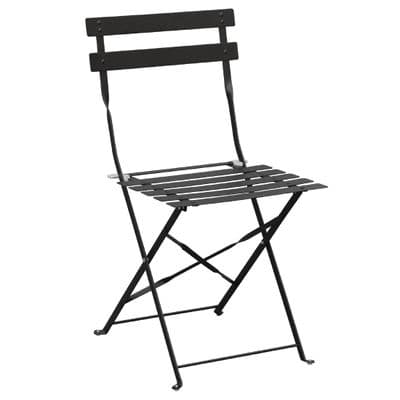 Pavement Style Steel Folding Chairs Black (Pack of 2)