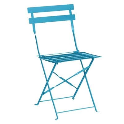Pavement Style Steel Folding Chairs Blue (Pack of 2)