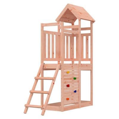 Play Tower with Ladder and Rockwall 52.5x110.5x214 cm Solid Wood Douglas