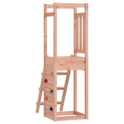 Play Tower with Ladder and Rockwall 53x46.5x169 cm Solid Wood Douglas