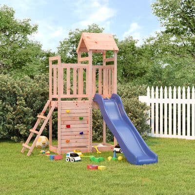 Playhouse with Slide Rockwall Solid Wood Douglas