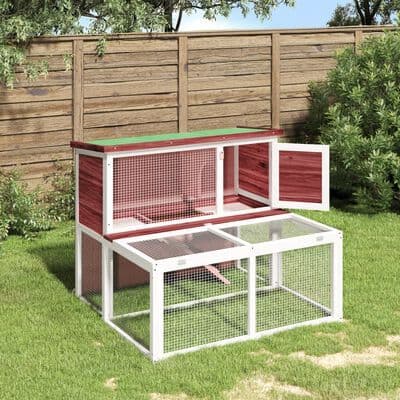 Rabbit Hutch  102x90x84.5 cm Solid Wood Pine - Available In 3 Colours
