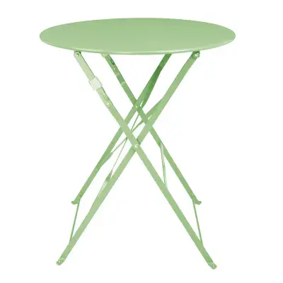 Round Pavement Style Steel Folding Table Light Green 595mm