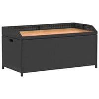 Storage Bench 100x50x52 cm Poly Rattan and Acacia Wood - Available In 3 Colours