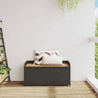 Storage Bench 100x50x52 cm Poly Rattan and Acacia Wood - Available In 3 Colours