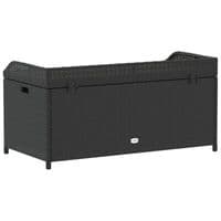 Storage Bench 100x50x52 cm Poly Rattan and Acacia Wood - Available In 3 Colours