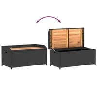 Storage Bench 100x50x52 cm Poly Rattan and Acacia Wood - Available In 3 Colours