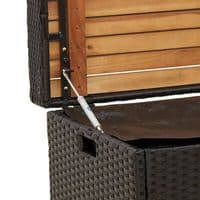 Storage Bench 100x50x52 cm Poly Rattan and Acacia Wood - Available In 3 Colours