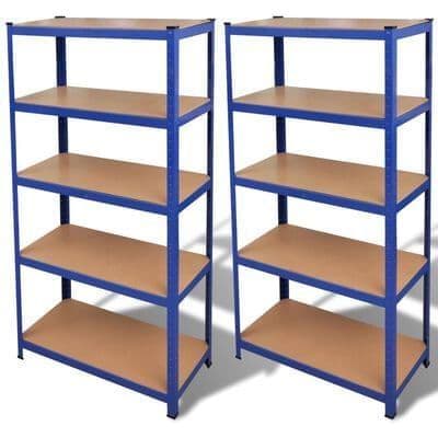 Storage Shelf Blue 90x40x180cm 2 Pack