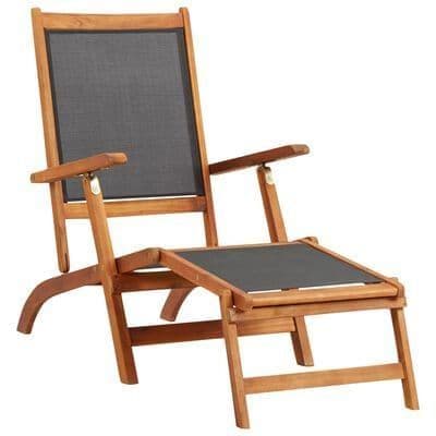 Sun Lounger Acacia Wood and Textile - Available In 2 Options