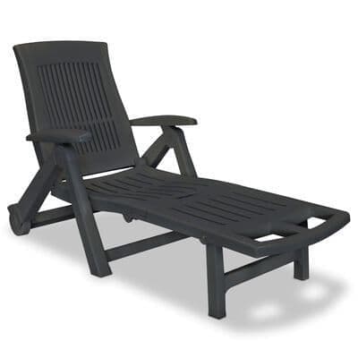 Sun Lounger with Footrest Plastic - Available In 2 Colours