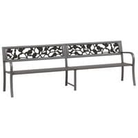 Twin Garden Bench 246 cm Black Steel - Available In 2 Colours