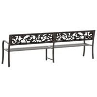 Twin Garden Bench 246 cm Black Steel - Available In 2 Colours