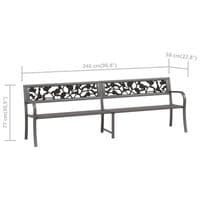 Twin Garden Bench 246 cm Black Steel - Available In 2 Colours