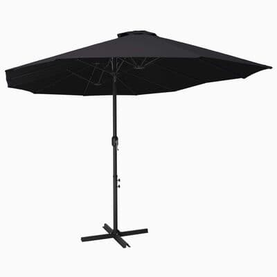 utdoor Parasol with Aluminium Pole 460x270 cm Black