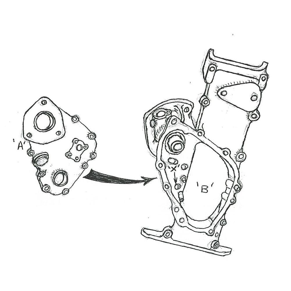 255 1 5Litre Cross Flow Engine Front Timing Cover