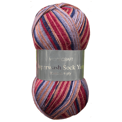 Woolcraft Superwash Sock Yarn 4 Ply 100g (Pack of 10)