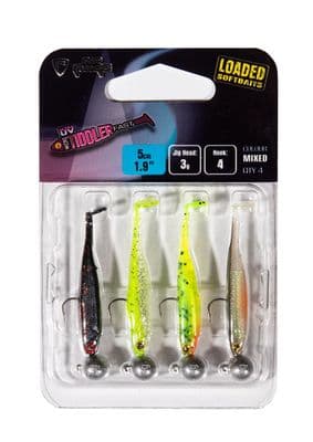 Fox Rage UV Micro Tiddler Loaded  Softbaits 5cm - 3g - Size 4