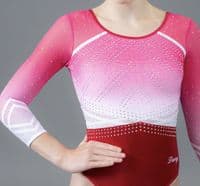 Aquamarine Leotard Cherry Pink & White