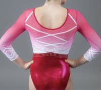 Aquamarine Leotard Cherry Pink & White